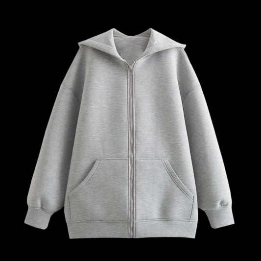 Casual Street Loose Zipper Hoodie