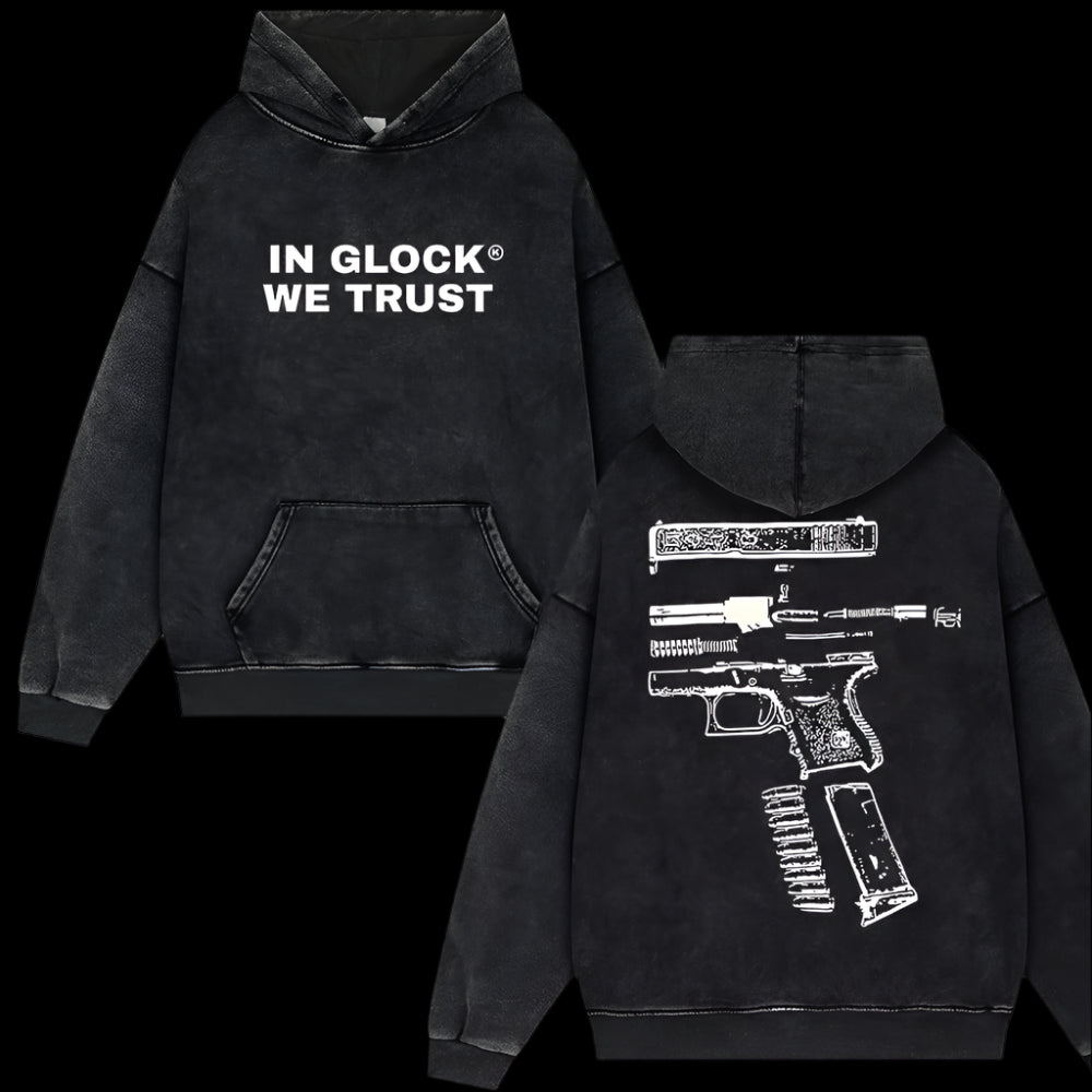 IN GLOCK WE TRUST Hoodie Y2k Streetwear